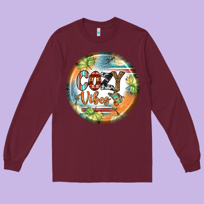 Cozy Vibes Earrings Long Sleeve Tee Designed By Bundleandbundleshop