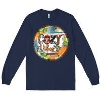 Navy cozy vibes earrings Long Sleeve Tee - BundleAndBundleShop