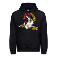 Black border collie with bandanna Urban Hoodie - texasbilliewilder