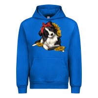 Cobalt border collie with bandanna Urban Hoodie - texasbilliewilder