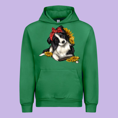 Border Collie With Bandanna Urban Hoodie Designed By Texasbilliewilder
