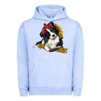 Pigment Grape Ice border collie with bandanna Urban Hoodie - texasbilliewilder