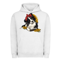 Pigment Lunar Rock border collie with bandanna Urban Hoodie - texasbilliewilder