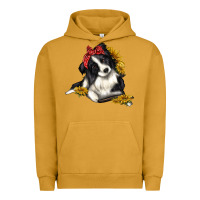 Pigment Peanut Butter border collie with bandanna Urban Hoodie - texasbilliewilder