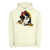 Pigment Pistachio border collie with bandanna Urban Hoodie - texasbilliewilder
