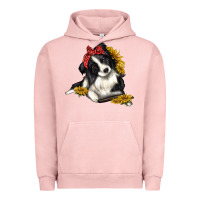 Pigment Salmon border collie with bandanna Urban Hoodie - texasbilliewilder