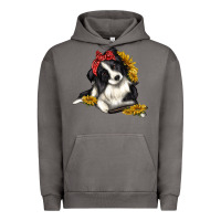 Pigment Tornado border collie with bandanna Urban Hoodie - texasbilliewilder