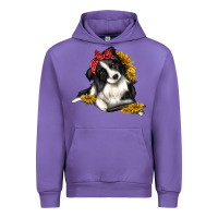 Tulip border collie with bandanna Urban Hoodie - texasbilliewilder