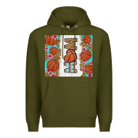 Army Green basketball mom Premium Hoodie - LillyAllenDesigns