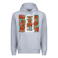 Heather Grey basketball mom Premium Hoodie - LillyAllenDesigns