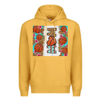Mustard basketball mom Premium Hoodie - LillyAllenDesigns