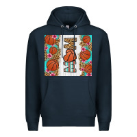 Navy basketball mom Premium Hoodie - LillyAllenDesigns