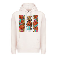 Pale Pink basketball mom Premium Hoodie - LillyAllenDesigns