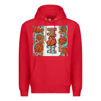 Red basketball mom Premium Hoodie - LillyAllenDesigns