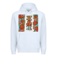 White basketball mom Premium Hoodie - LillyAllenDesigns