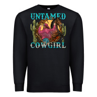 Black untamed cowgirl Premium Sweatshirt - NancyCooperArtShop