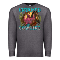 Charcoal Heather untamed cowgirl Premium Sweatshirt - NancyCooperArtShop