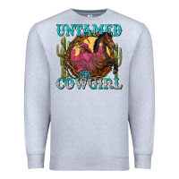 Heather Grey untamed cowgirl Premium Sweatshirt - NancyCooperArtShop
