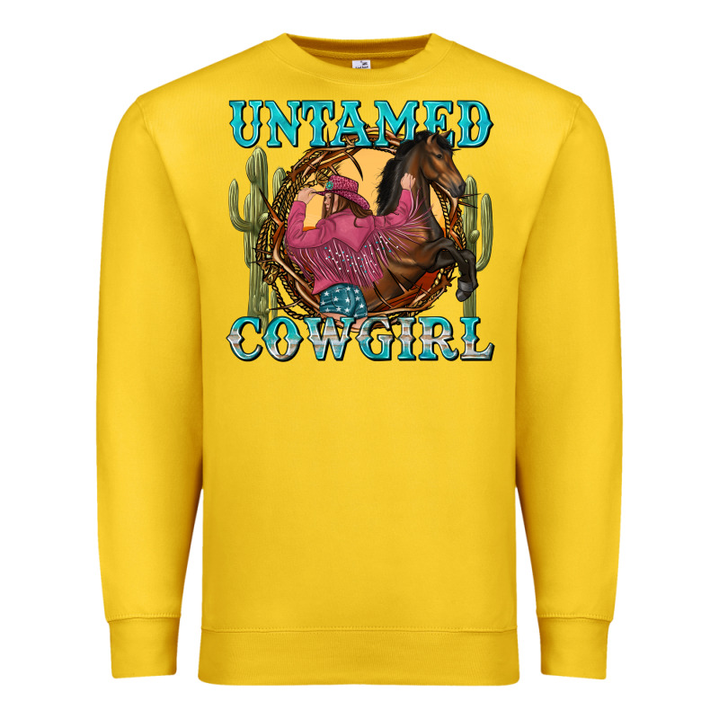 Untamed Cowgirl Premium Sweatshirt by NancyCooperArtShop | Teevron