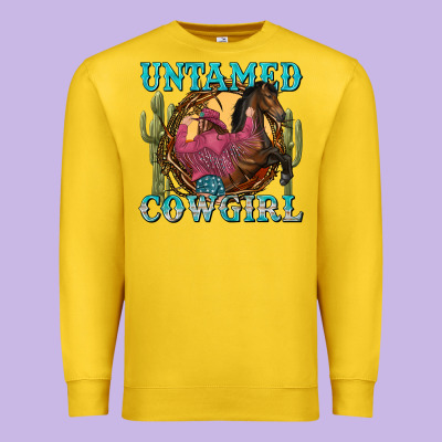 Untamed Cowgirl Premium Sweatshirt Designed By Nancycooperartshop