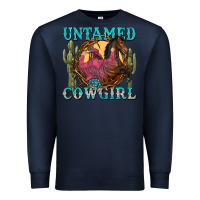 Navy untamed cowgirl Premium Sweatshirt - NancyCooperArtShop