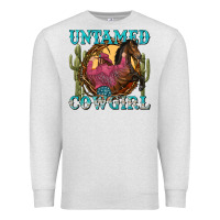 Oatmeal Heather untamed cowgirl Premium Sweatshirt - NancyCooperArtShop