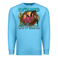 Ocean Blue untamed cowgirl Premium Sweatshirt - NancyCooperArtShop