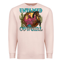 Pale Pink untamed cowgirl Premium Sweatshirt - NancyCooperArtShop