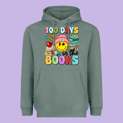 100 Days In The Books Heavyweight Hoodie Designed By Maliassmallbusiness