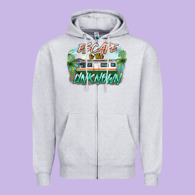 Escape To The Unknown Zipper Hoodie Designed By Nancycooperartshop