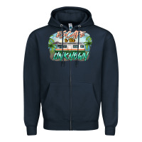 Navy escape to the unknown Zipper Hoodie - NancyCooperArtShop