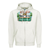 Oatmeal Heather escape to the unknown Zipper Hoodie - NancyCooperArtShop