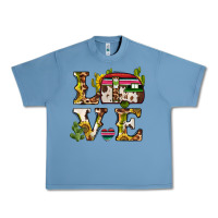 Pebble Blue love caravan Urban Heavy Tee - BarkalooDesign