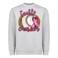 Heather Grey Tackle Cancer Baseball Heavyweight Sweatshirt - texasbilliewilder