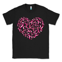 Black breast cancer ribbon heart Classic Tee - AdoDesignShop