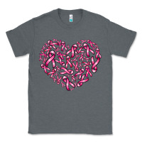 Charcoal Heather breast cancer ribbon heart Classic Tee - AdoDesignShop