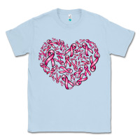 Dusty Blue breast cancer ribbon heart Classic Tee - AdoDesignShop