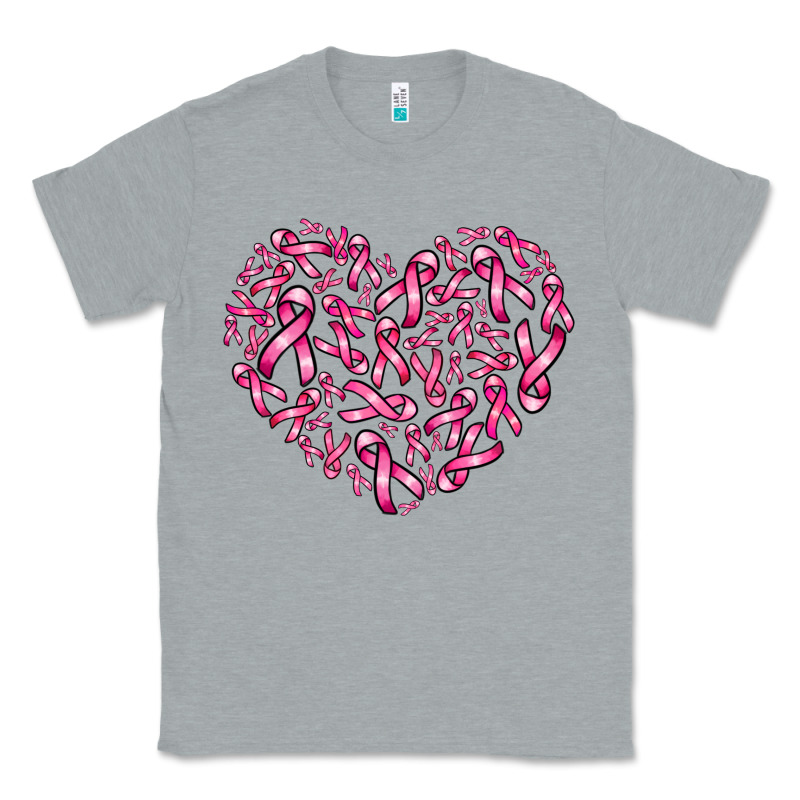 Breast Cancer Ribbon Heart Classic Tee by AdoDesignShop | Teevron