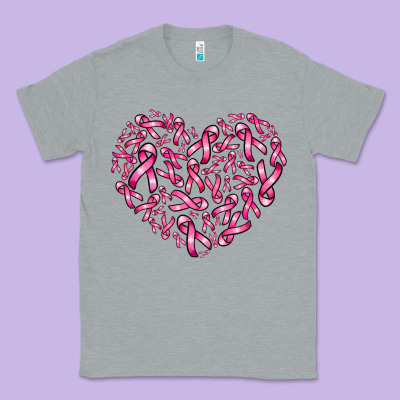 Breast Cancer Ribbon Heart Classic Tee Designed By Adodesignshop