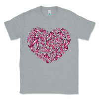 Heather Grey breast cancer ribbon heart Classic Tee - AdoDesignShop