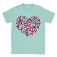 Seafoam breast cancer ribbon heart Classic Tee - AdoDesignShop