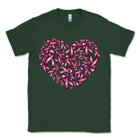 Sports Green breast cancer ribbon heart Classic Tee - AdoDesignShop