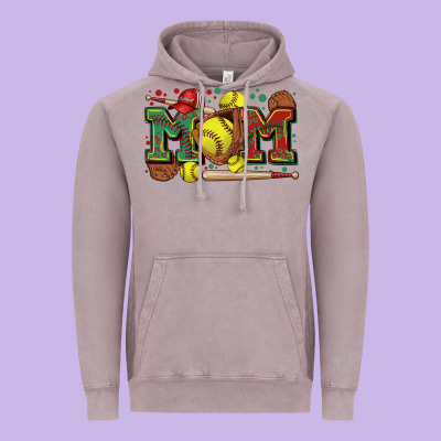 Mom Softball Vintage Hoodie Designed By Zillion Design Studio
