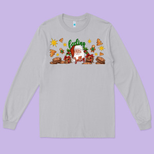 Christmas Feeling Jolly Santa Long Sleeve Tee Designed By Artiststas