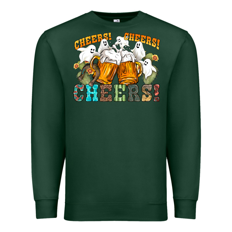 Western Cheers With Ghosts Premium Sweatshirt by NancyCooperArtShop | Teevron