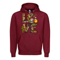 Burgundy love camping gnome Zipper Hoodie - BarkalooDesign