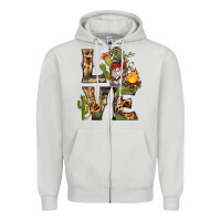Dove Grey love camping gnome Zipper Hoodie - BarkalooDesign