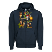 Navy love camping gnome Zipper Hoodie - BarkalooDesign