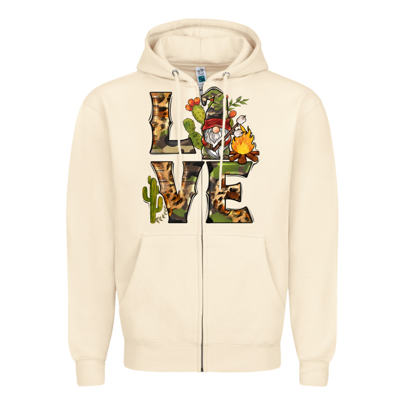 Love Camping Gnome Zipper Hoodie by BarkalooDesign | Teevron