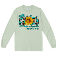 Matcha with god all things are possible sunflower Long Sleeve Tee - AdoDesignShop